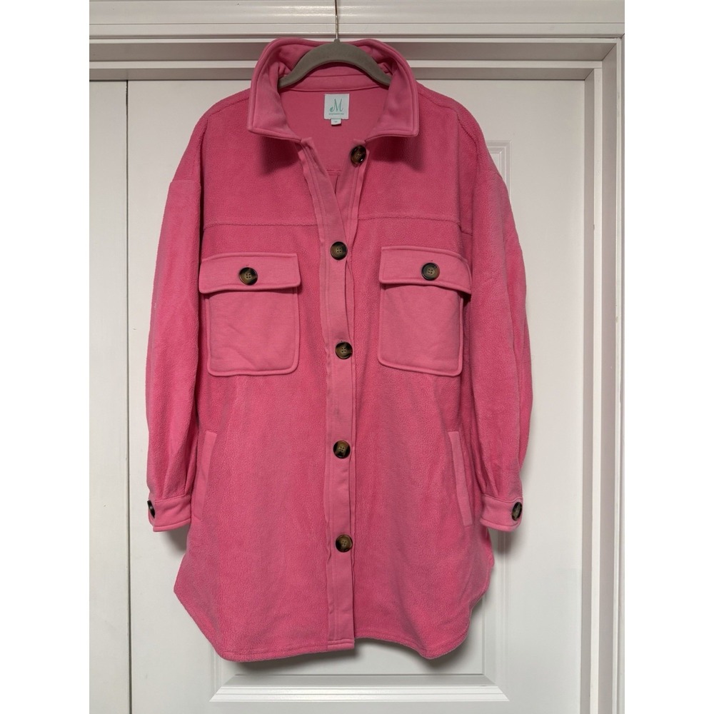 Shop the mint, Women's Pink Button‎ Up Shacket, Size Medium
